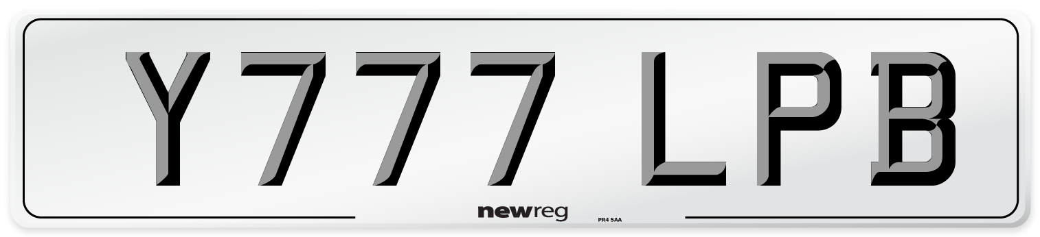 Y777 LPB Number Plate from New Reg